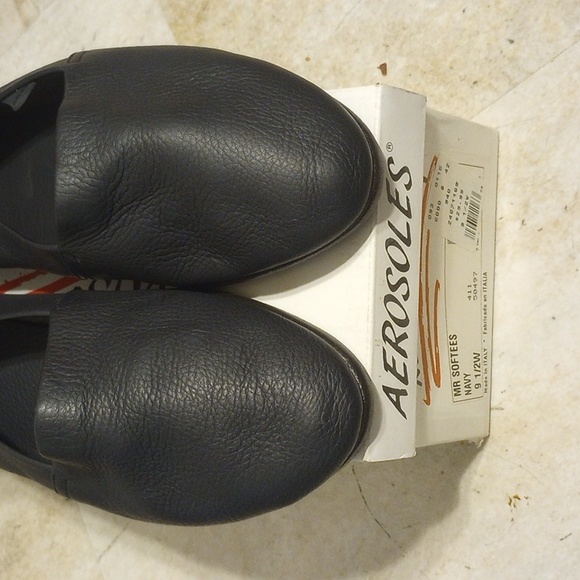 AEROSOLES Shoes - Aerosoles, Mr Softees, Size 9.5, Leather Flats, Box, Rubber Soles, Made in Italy